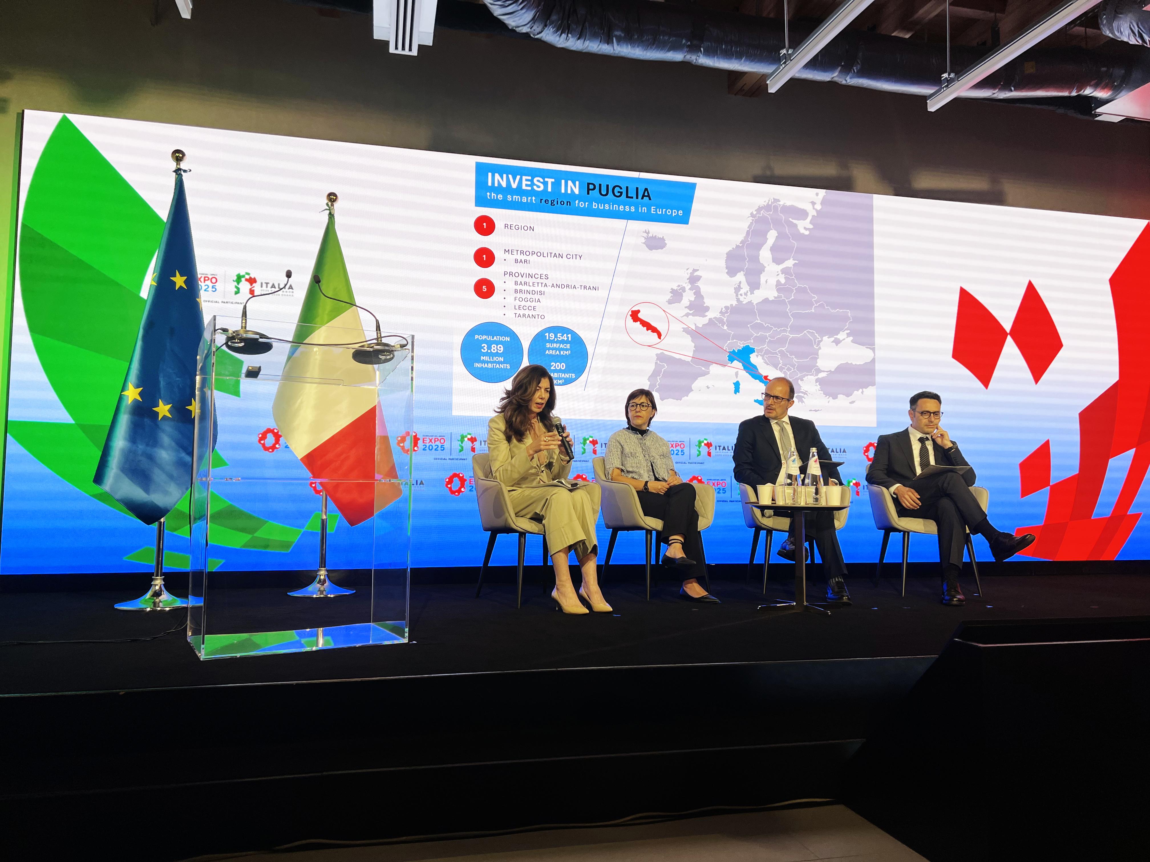 Galleria EXPO 2025 OSAKA. La Puglia presenta agli investitori le opportunità di business nell’Aerospazio, nelle energie rinnovabili, nel biotech e nelle startup tecnologiche - Diapositiva 2 di 4