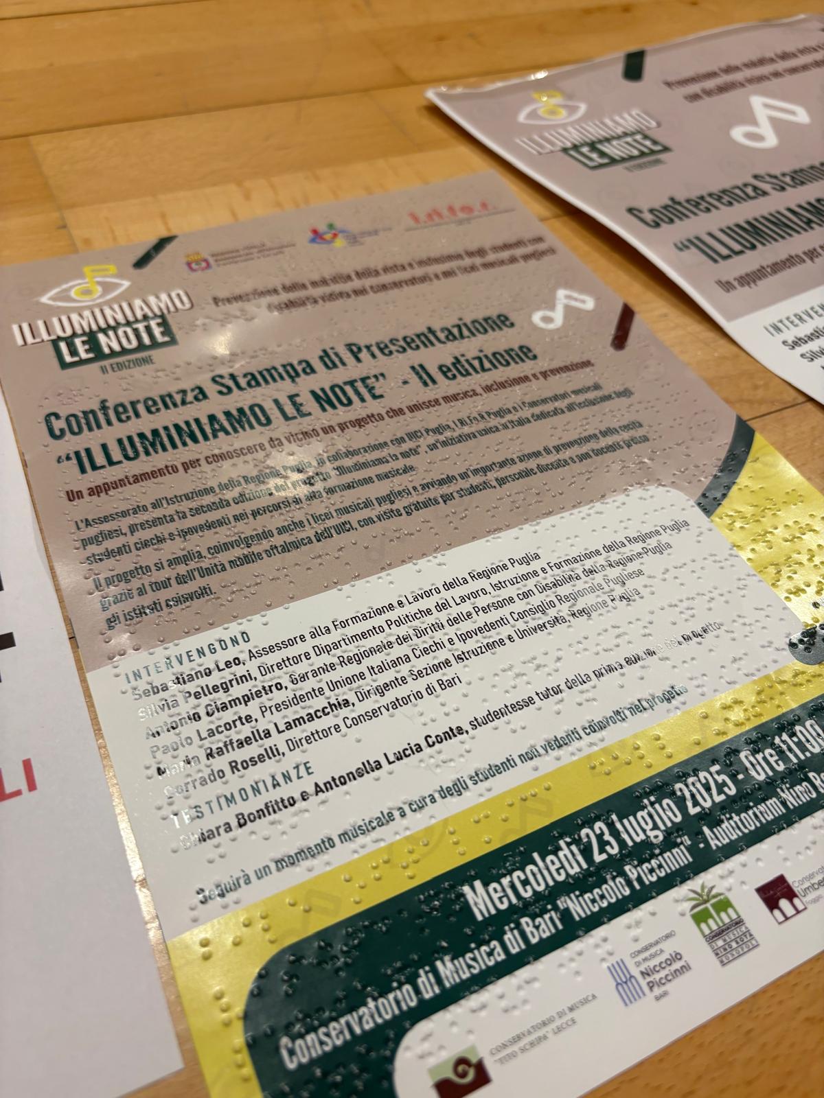 Galleria Al via la seconda edizione del progetto “Illuminiamo le note”: musica, inclusione e prevenzione per gli studenti non vedenti e ipovedenti - Diapositiva 7 di 10
