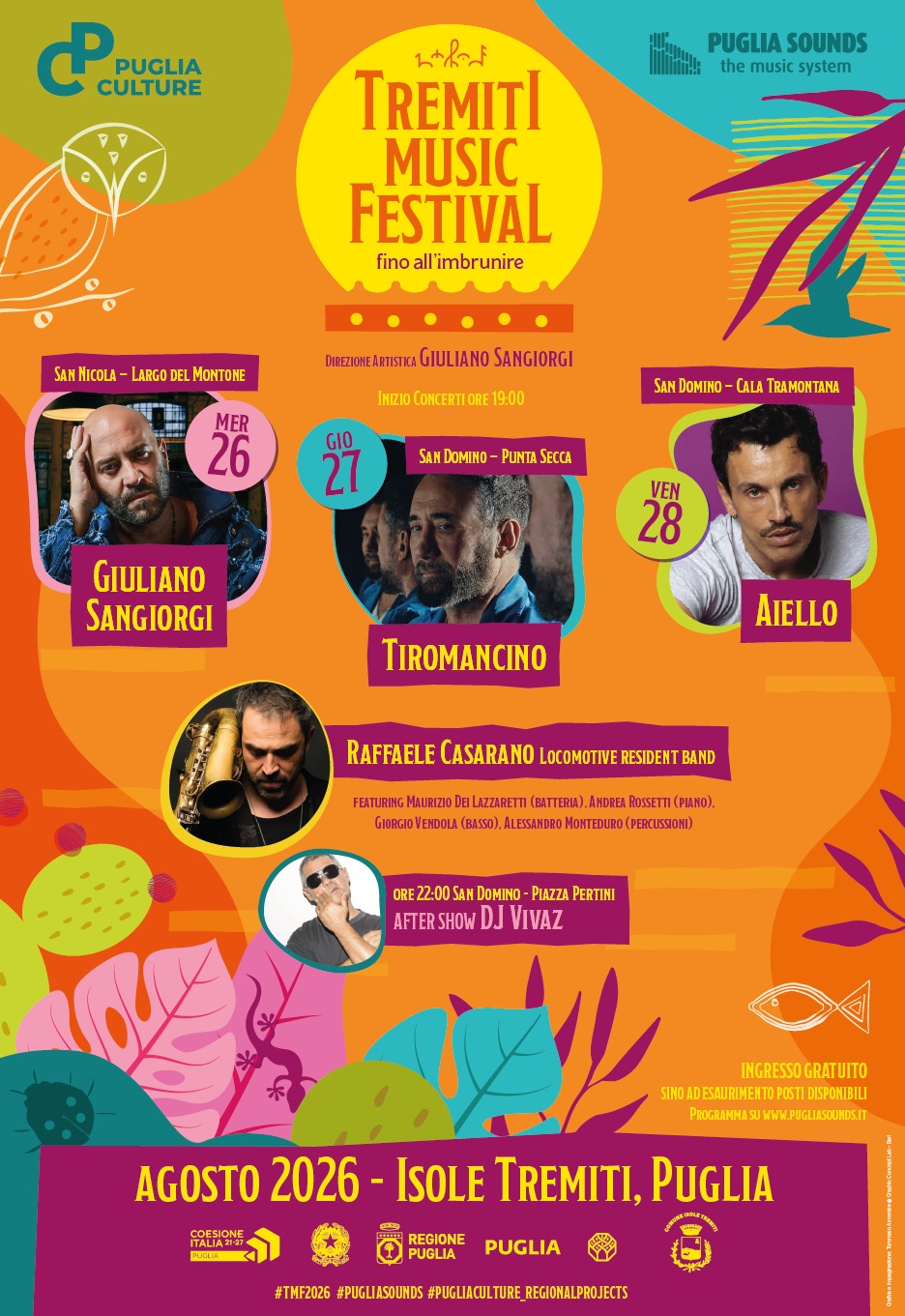 Galleria Presentazione di Tremiti Music Festival – Fino All'Imbrunire: tre giorni di musica e natura per celebrare la magia dei tramonti sulle Tremiti - Diapositiva 1 di 4