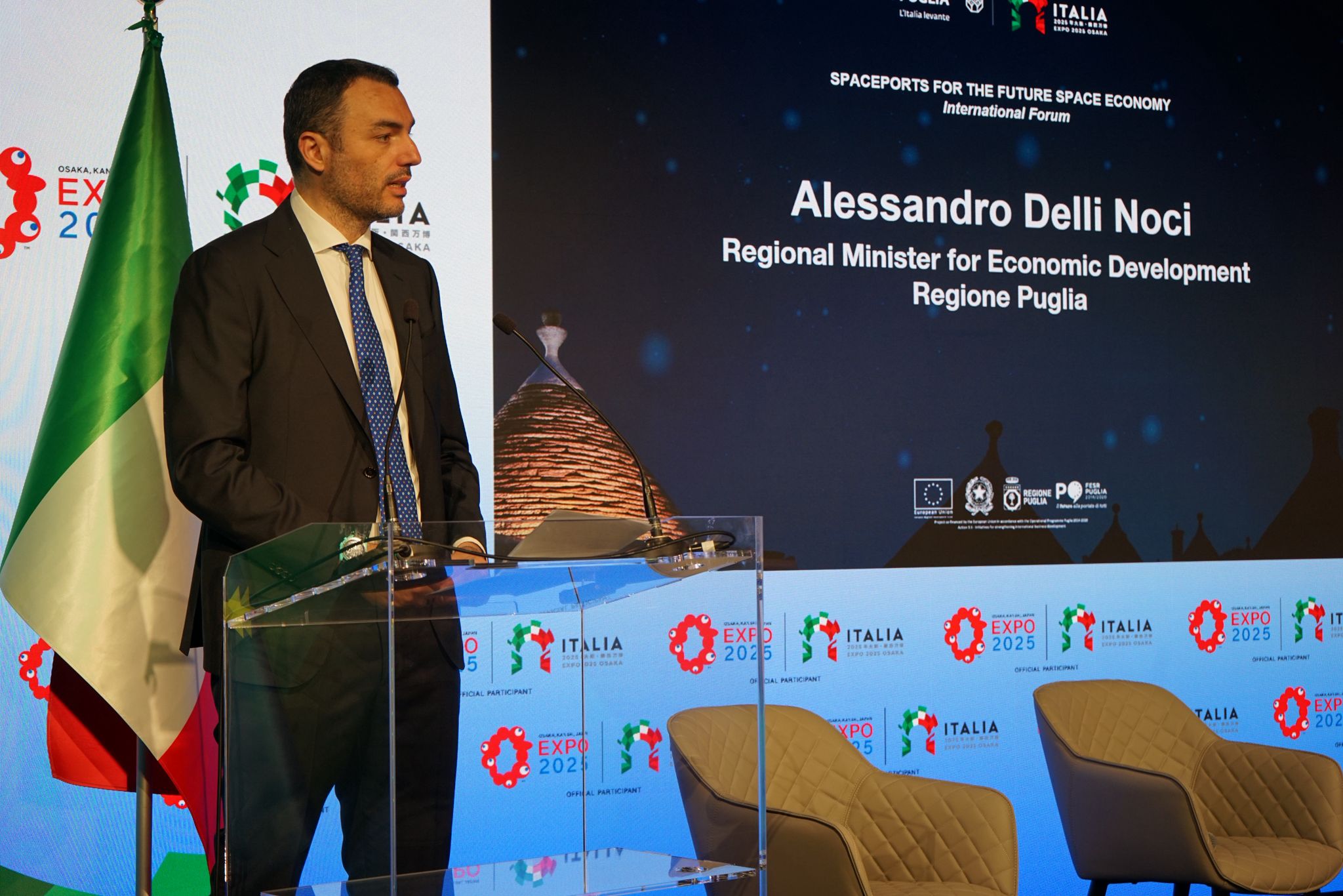 Galleria La Regione Puglia a EXPO 2025 OSAKA. Il futuro della new space economy passa dagli spaceport: grande successo per la giornata del 12 maggio dedicata all’Aerospazio - Diapositiva 7 di 8
