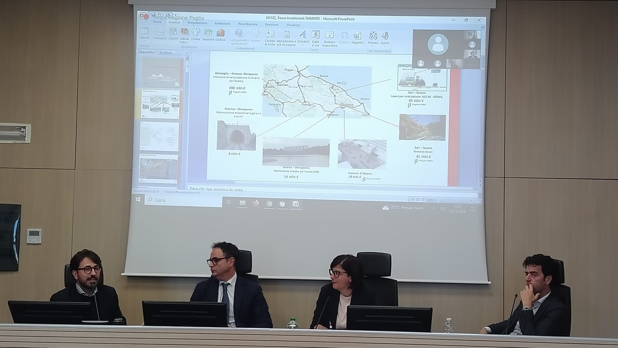 Galleria Trasporti, l’assessore Ciliento ha incontrato RFI e rappresentanti del territorio tarantino per fare il punto sui cantieri ferroviari e la prevista interruzione della linea per Taranto - Diapositiva 3 di 7