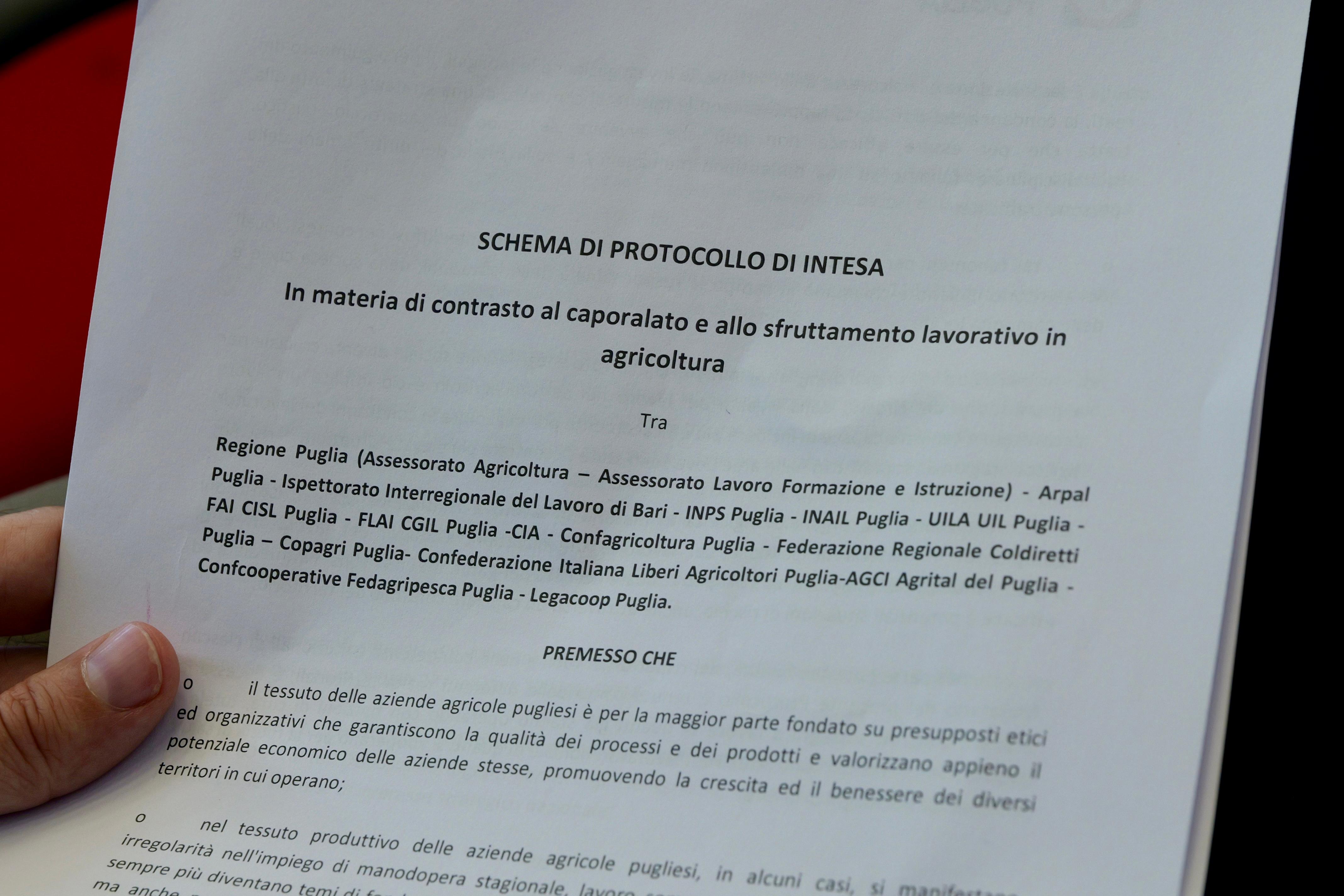 Galleria Contrasto al caporalato e al lavoro irregolare in agricoltura: sottoscritto il protocollo regionale d’intesa - Diapositiva 3 di 7