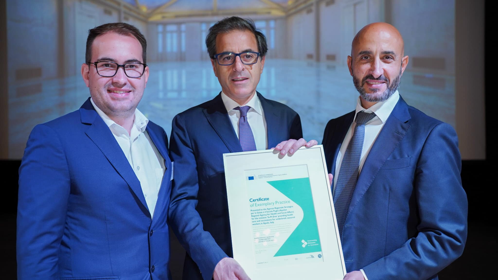 Galleria “Su.Pr.Eme”, il progetto di vaccinazione anti Covid premiato oggi al Kursaal dalla delegazione HaDEA - Diapositiva 13 di 14