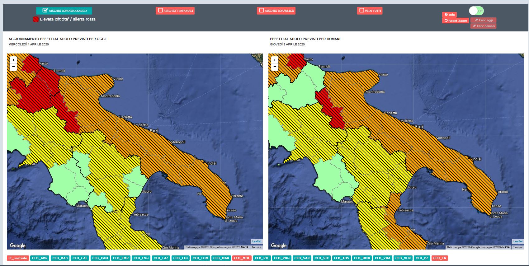 Galleria Emanata allerta rossa per rischio idrogeologico e rischio idraulico nella Puglia centro-settentrionale - Diapositiva 2 di 2