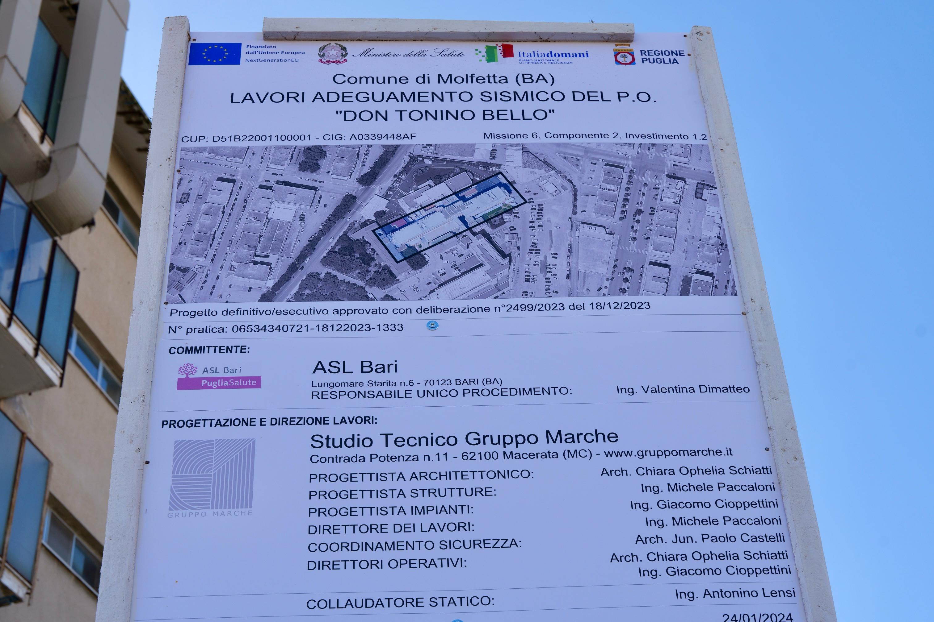 Galleria PNRR-PNC, adeguamento antisismico ed efficientamento energetico: Asl Bari dà il via a lavori da 7,3 milioni all’Ospedale di Molfetta - Diapositiva 6 di 10
