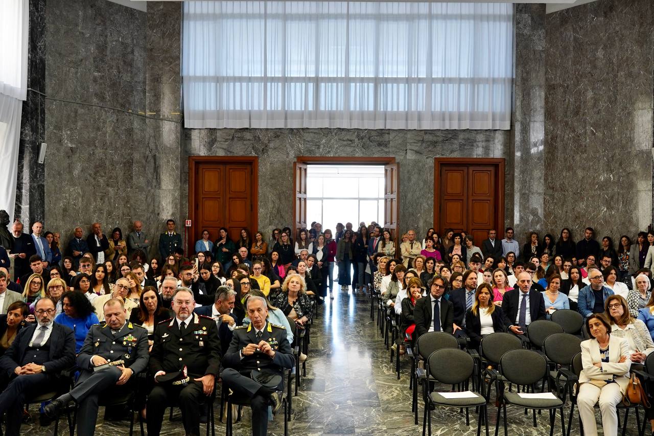 Galleria Barone oggi in Corte di Appello alla cerimonia in ricordo della strage di Capaci nella quale morirono il giudice Falcone, sua moglie e gli agenti della sua scorta - Diapositiva 3 di 11