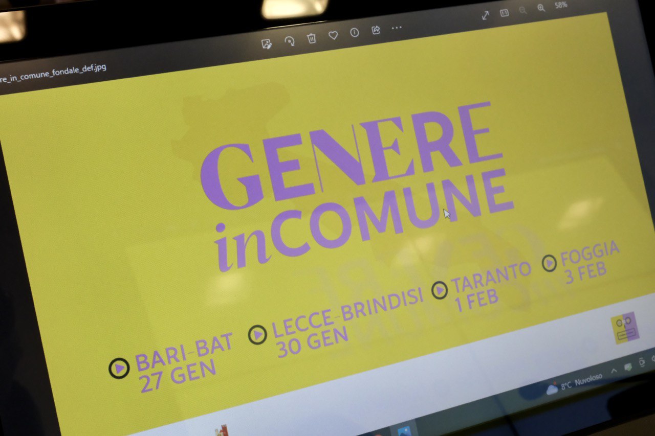 Galleria GENEREinCOMUNE: Regione e Anci Puglia insieme per promuovere in 60 Comuni pugliesi le politiche di genere - Diapositiva 3 di 7