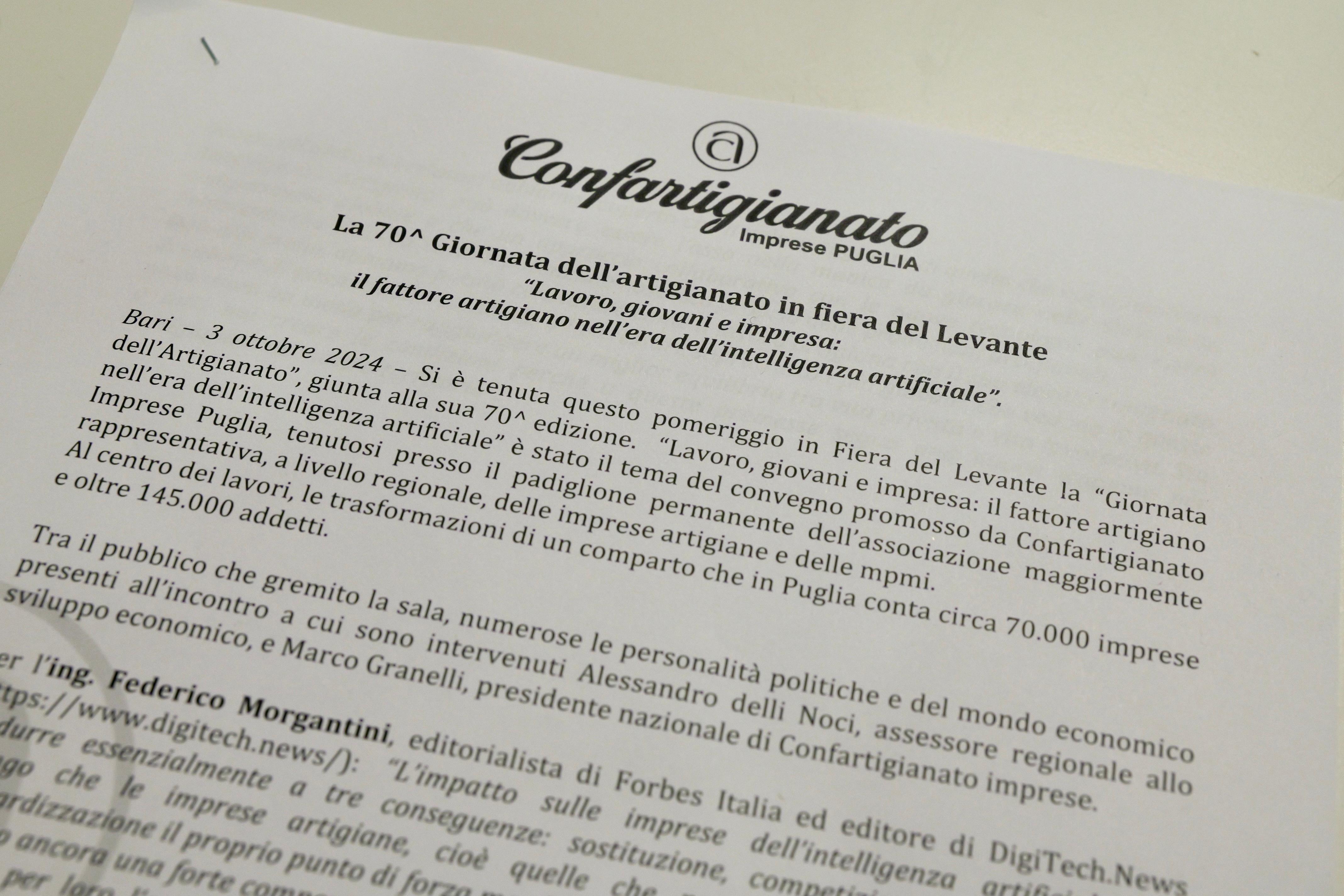 Galleria Emiliano e Delli Noci alla 70^ Giornata dell’Artigianato: “Enorme l’impatto che le nuove tecnologie hanno sulle imprese artigiane, in arrivo nuove agevolazioni” - Diapositiva 5 di 8