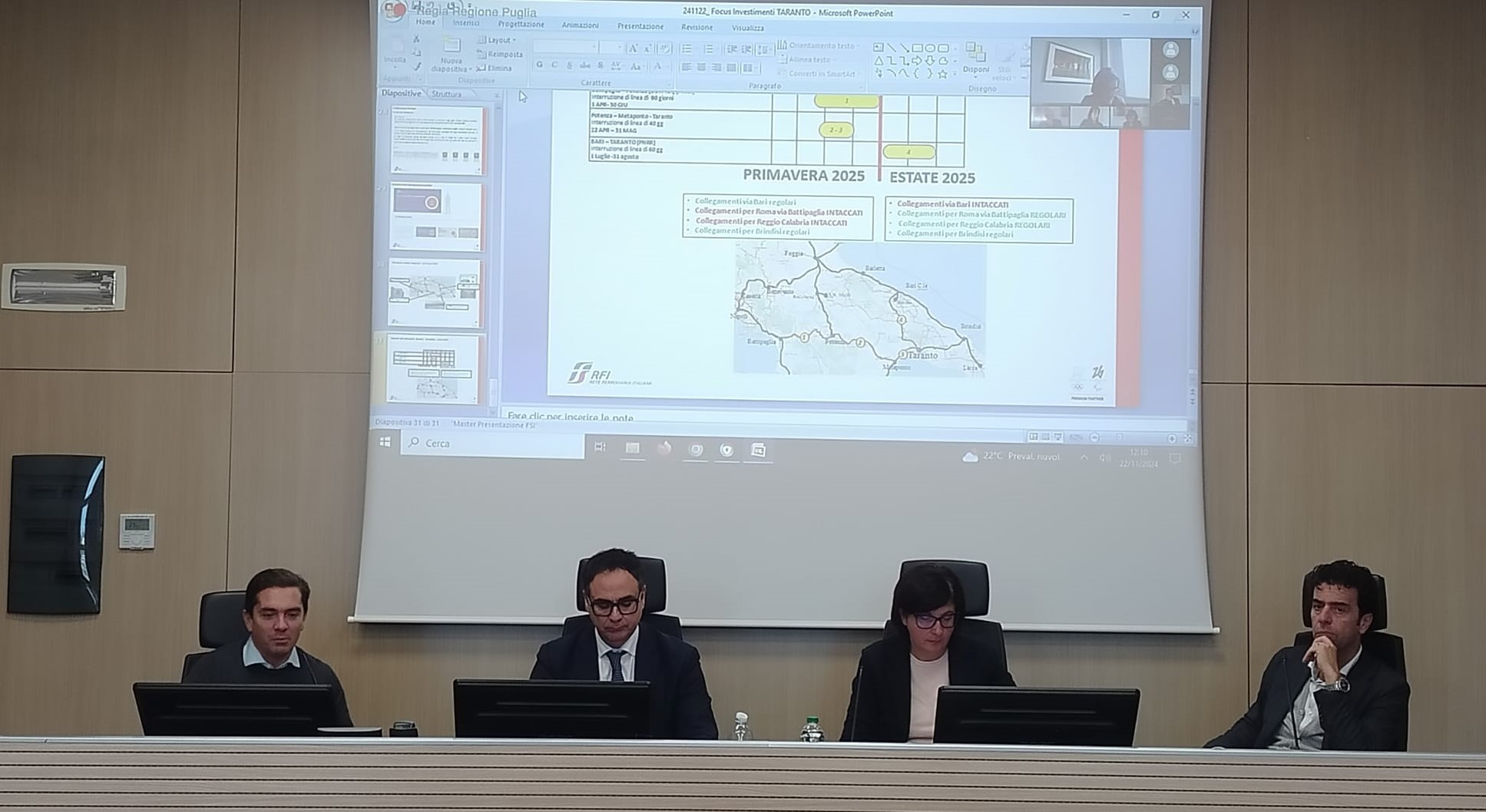 Galleria Trasporti, l’assessore Ciliento ha incontrato RFI e rappresentanti del territorio tarantino per fare il punto sui cantieri ferroviari e la prevista interruzione della linea per Taranto - Diapositiva 7 di 7