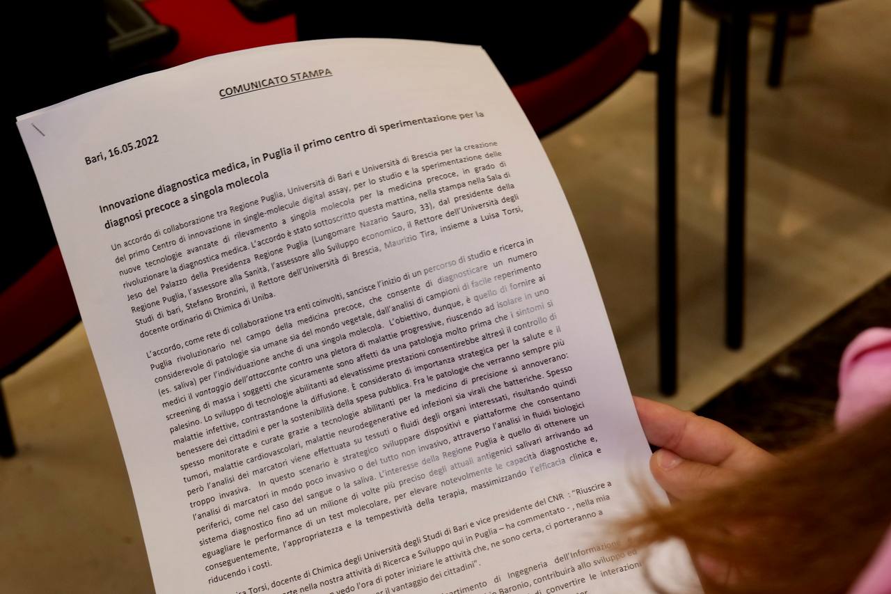 Galleria Innovazione diagnostica medica, in Puglia il primo Centro di sperimentazione per la diagnosi precoce a singola molecola - Diapositiva 6 di 6