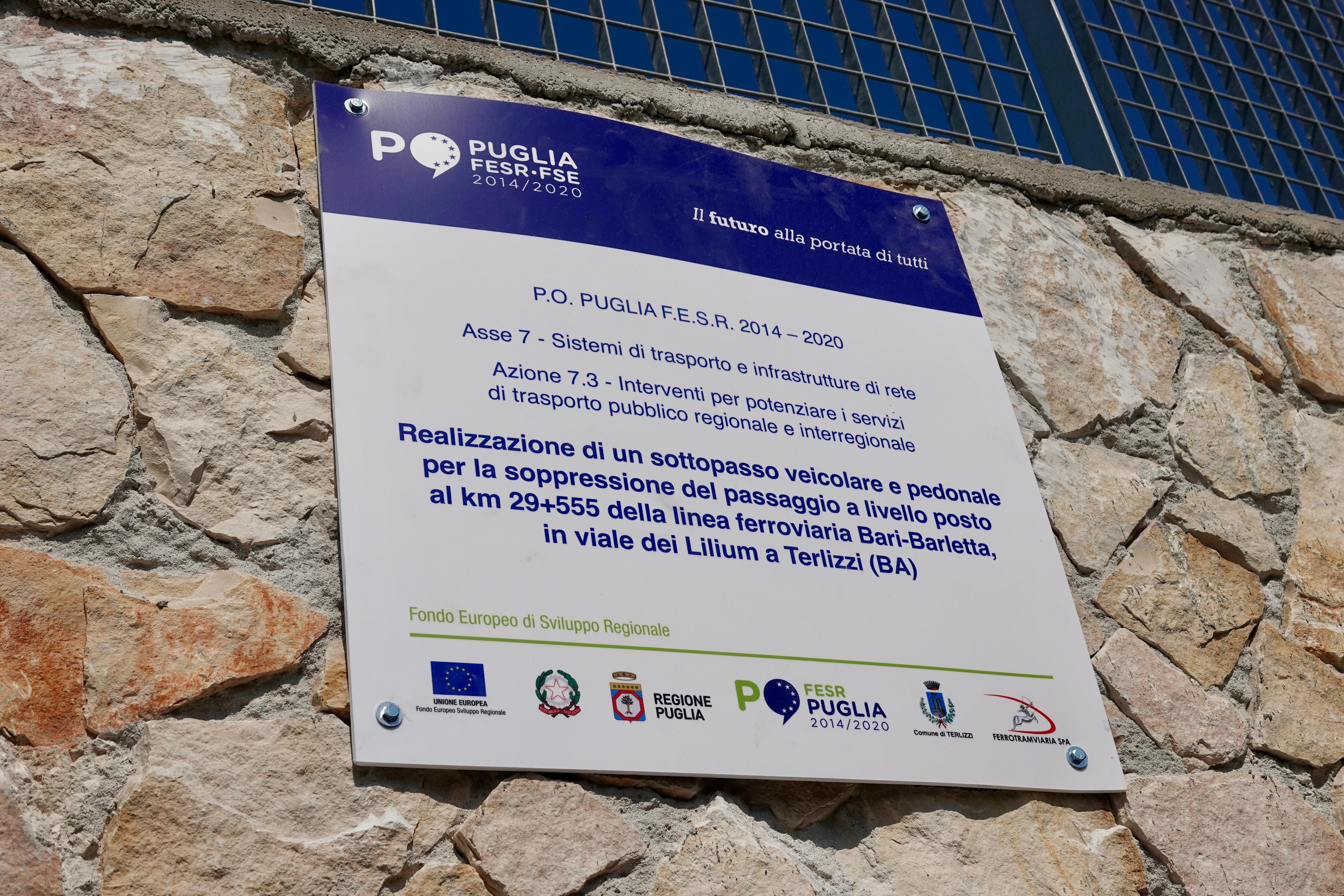 Galleria Trasporti, inaugurato il sottopasso di viale del Lilium di Terlizzi realizzato da Ferrotramviaria su finanziamento regionale - Diapositiva 4 di 13